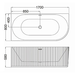 Otitec Baignoire d'angle Perle - 170 x 75 cm - Gauche - Blanc pas cher