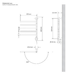 LuxeBath Chauffe-Serviette Électrique, 75W 45-60°C 450x622 mm pas cher