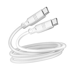 JUST GREEN Câble USB-C vers USB-C 3A Power Delivery 60W Réversible 2m Blanc