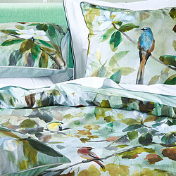 Avis Designers Guild Housse de couette imprimée en percale de coton, MAPLE TREE CELADON