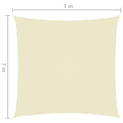 Helloshop26 Voile toile d'ombrage parasol tissu oxford carré 7 x 7 m crème 02_0009539 pas cher