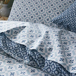 Avis Origin Housse de couette en Bambou - 260 x 240 cm - Bleu et blanc