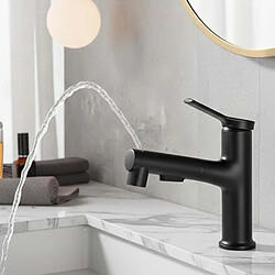 Avizar Robinet de Lavabo Extensible avec Fonction de Rinçage Buccal Noir pas cher