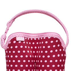Built Sac Isotherme Zippé pour Deux Biberons Motif Pois avec Sangle Amovible Rose