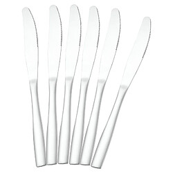 Cheffinger Lot de 6 Couteaux de Table 23cm en Acier Inoxydable Haute Résistance Argent