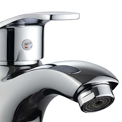 Avizar Robinet de Lavabo Monocommande 10×9cm Finition Chromée Eau Chaude et Froide Argent pas cher