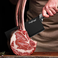 Cheffinger Set de Couteaux 7 Pièces Légers et Anticorrosion avec Support Noir / Argent