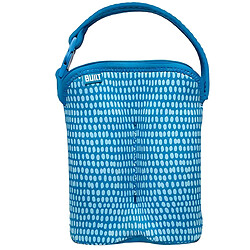 Built Sac Isotherme Zippé pour Deux Biberons Motif Pois avec Sangle Amovible Bleu