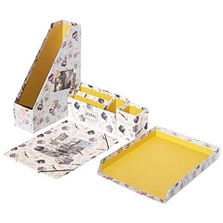 Harry Potter Organiseur de Bureau 5 pièces pour Documents et Fournitures Blanc / Jaune 