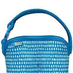 Built Sac Isotherme Zippé pour Deux Biberons Motif Pois avec Sangle Amovible Bleu