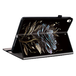 Housse pour iPad Air 2019 10.5 Motif Floral avec Support et Porte-Stylet TPU Souple, Noir