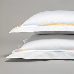 Cotton & Co Taie d'oreiller en satin de coton égyptien 320 fils double bourdon or