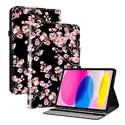 Housse pour iPad Air 13 2024/2025 Motif Floral avec Support et Porte-Stylet TPU Souple, Rose