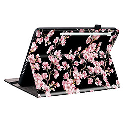 Housse pour Samsung Galaxy Tab S9 FE Motif Floral avec Support et Porte-Stylet TPU Souple, Rose