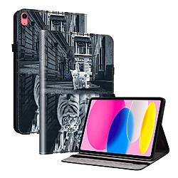 Housse pour iPad Air 13 2024/2025 Motif Floral avec Support et Porte-Stylet TPU Souple, Noir Blanc