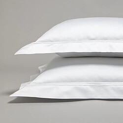 Cotton & Co Taie d'oreiller en satin de coton égyptien 320 fils double bourdon blanc