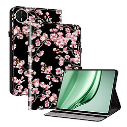 Housse pour Huawei MatePad Mini 8.8 Motif Floral avec Support et Porte-Stylet TPU Souple, Rose