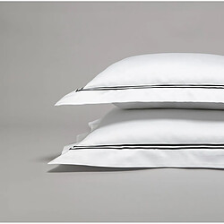 Cotton & Co Taie d'oreiller en satin de coton égyptien 320 fils double bourdon noir