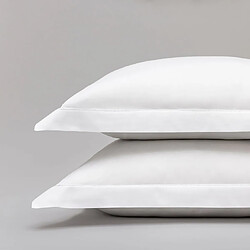 Cotton & Co Taie d'oreiller en satin de coton égyptien 120 fils finition jour échelle
