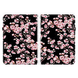 Housse pour Samsung Galaxy Tab A11 Motif Floral avec Support et Porte-Stylet TPU Souple, Rose