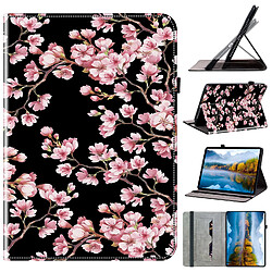 Acheter Housse pour Samsung Galaxy Tab A8 10.5 Motif Floral avec Support et Porte-Stylet TPU Souple, Rose
