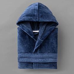 Cotton & Co Peignoir de bain uni en velours de coton à capuche 450 gsm