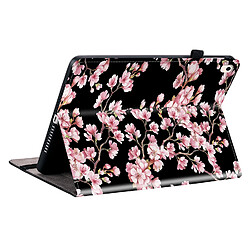 Housse pour iPad 5/6/7/8 Motif Floral avec Support et Porte-Stylet TPU Souple, Rose