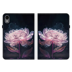 Housse pour Samsung Galaxy Tab S11 Motif Floral avec Support et Porte-Stylet TPU Souple, Noir Rose