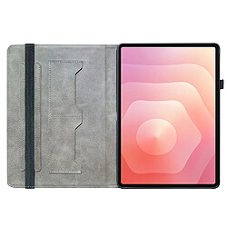 Acheter Housse pour Samsung Galaxy Tab S11 Motif Floral avec Support et Porte-Stylet TPU Souple, Noir Or