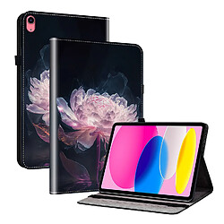 Housse pour iPad Air 13 2024/2025 Motif Floral avec Support et Porte-Stylet TPU Souple, Noir Rose