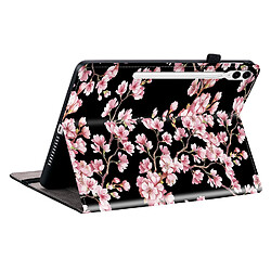 Housse pour Samsung Galaxy Tab S9 FE Plus Motif Floral avec Support et Porte-Stylet TPU Souple, Rose