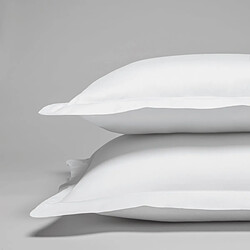 Cotton & Co Taie d'oreiller en satin de coton égyptien 120 fils finition jour échelle