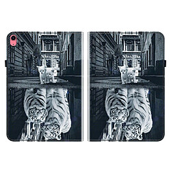 Housse pour iPad Air 13 2024/2025 Motif Floral avec Support et Porte-Stylet TPU Souple, Noir Blanc