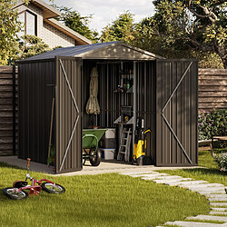 Hoggar – Abri de Jardin Extérieur Pioneer Y50 – Étagère et Supports Inclus – Montage Autoportant – Double Porte Renforcée – Serrure – Colonnes en V – Toit Robuste – 168x256x200cm – 4,30m²