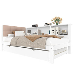 STILVORA Lit d'enfant 90×200 cm avec lit tiroir, protection contre les chutes et LED dimmable