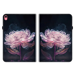 Housse pour iPad Air 13 2024/2025 Motif Floral avec Support et Porte-Stylet TPU Souple, Noir Rose