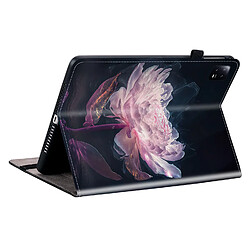 Housse pour Xiaomi Pad 6/6 Pro Motif Floral avec Support et Porte-Stylet TPU Souple, Noir Rose