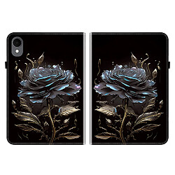 Housse pour Samsung Galaxy Tab S11 Motif Floral avec Support et Porte-Stylet TPU Souple, Noir