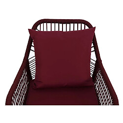 Avis Mendler Lot de 2 chaises de jardin HWC-O12, coussins d'assise/de dossier d'extérieur, tressage en corde d'aluminium ~ bordeaux, housse bordeaux