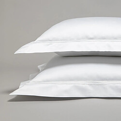 Cotton & Co Taie d'oreiller en satin de coton égyptien 320 fils double bourdon blanc