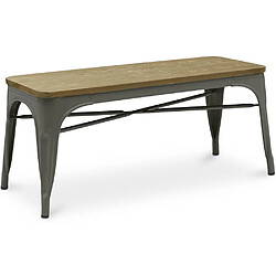 ICONIK INTERIOR Banc - Design Industriel - Bois et Métal - Stylix Gris foncé