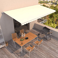 vidaXL Auvent rétractable automatique 600x350 cm Crème