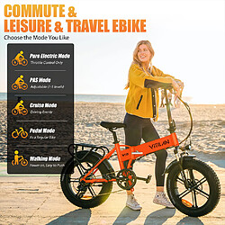 Acheter Vélo électrique Vitilan V3 20" Moteur 750W 48V 13AH Orange