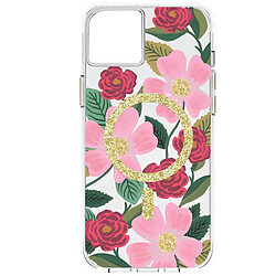 Rifle Paper Co. Rifle Paper Coque pour iPhone 14 Plus MagSafe Motif Floral Roseraie Antimicrobienne Rose