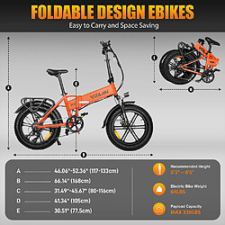 Vélo électrique Vitilan V3 20" Moteur 750W 48V 13AH Orange pas cher