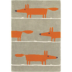 UnAmourDeTapis Tapis enfant Fait main FOX Orange 120x180 en laine idéal pour une chambre