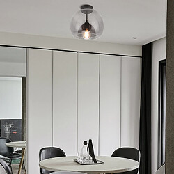 Avis STOEX Plafonnier En Verre Lampe De Plafond Rond Plafonnier Rétro Lustre Moderne E27 Noir