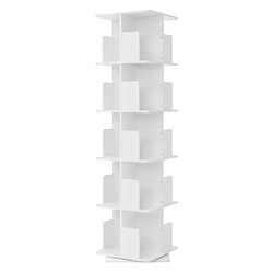 ML-Design Bibliothèque tournante enfant 5 niveaux 20 compartiments blanc 40x155x40 cm étagère pivotante 360 degrés