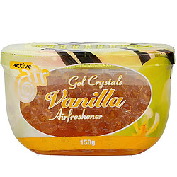 Active Air Désodorisant Gel Parfum Vanille 150g pour Voiture ou Salle de Bain Jaune