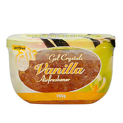 Active Air Désodorisant Gel Parfum Vanille 150g pour Voiture ou Salle de Bain Jaune